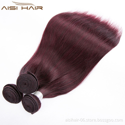 Aisi Hair Good selling Unprocessed Silky Straight Indian Human hair Weave Extension